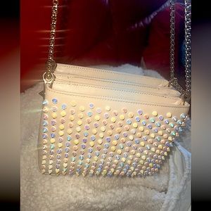 RARE Christian Louboutin Iridescent Studded Triloubi leather bag 😱🤩🦄